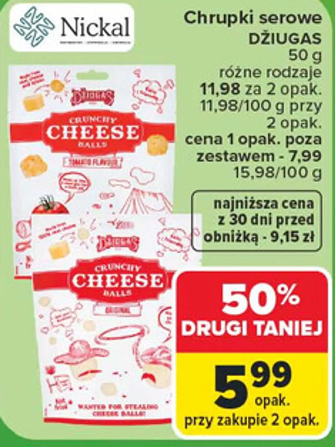 Nickal Chrupki serowe Dziugas