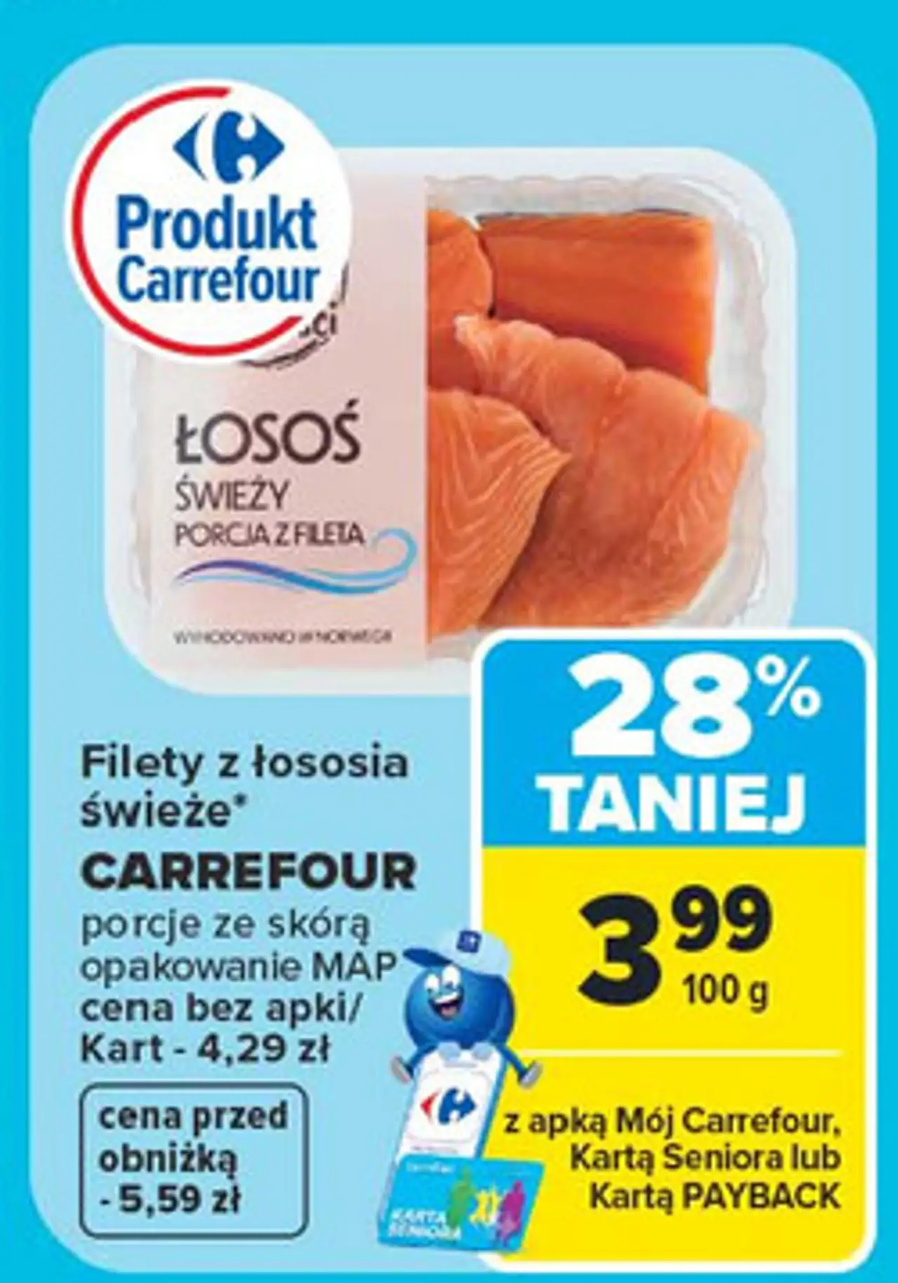 Łosoś porcje z fileta Carrefour Targ Świeżości
