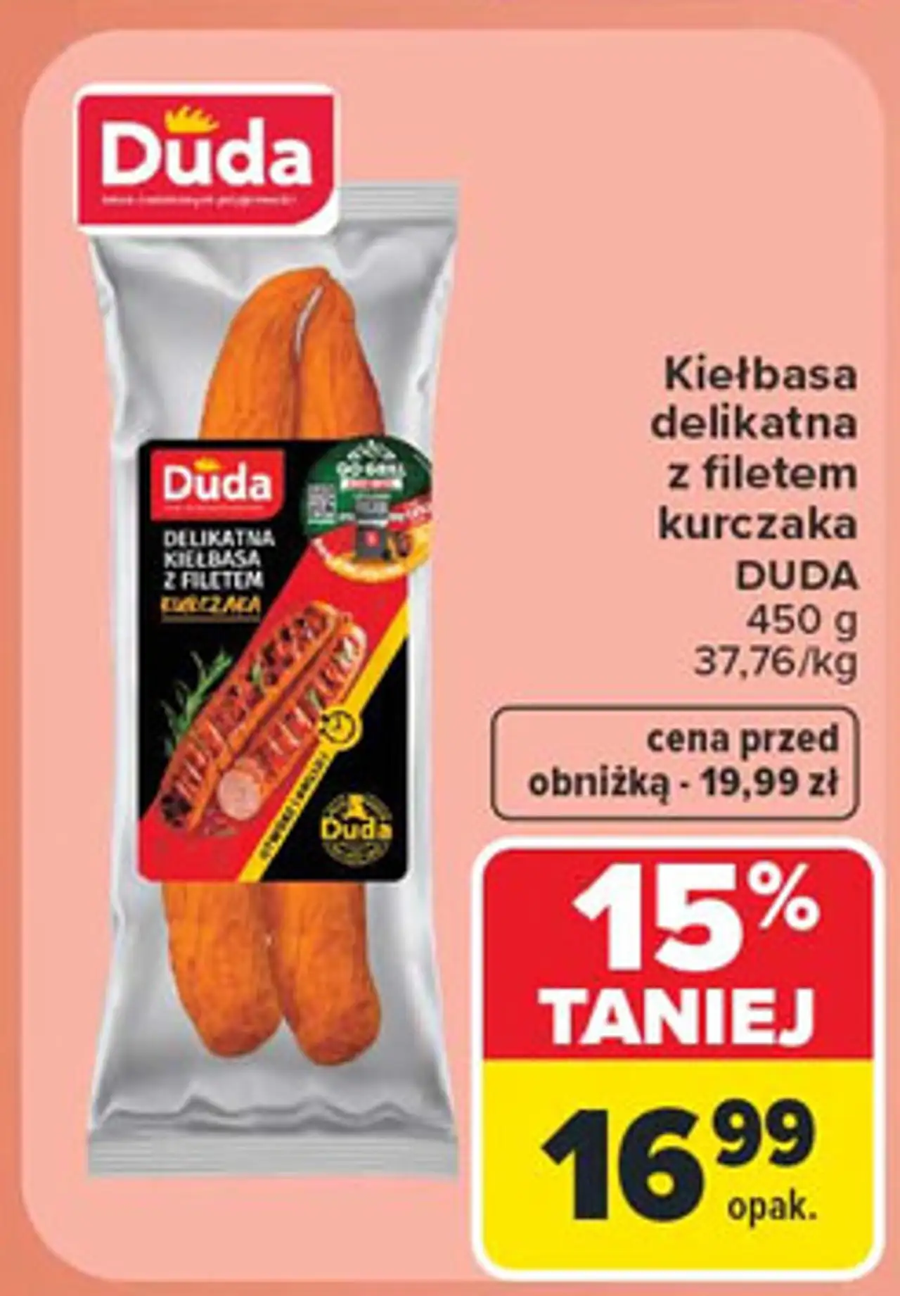 Kiełbasa delikatna z filetem kurczaka Silesia Duda