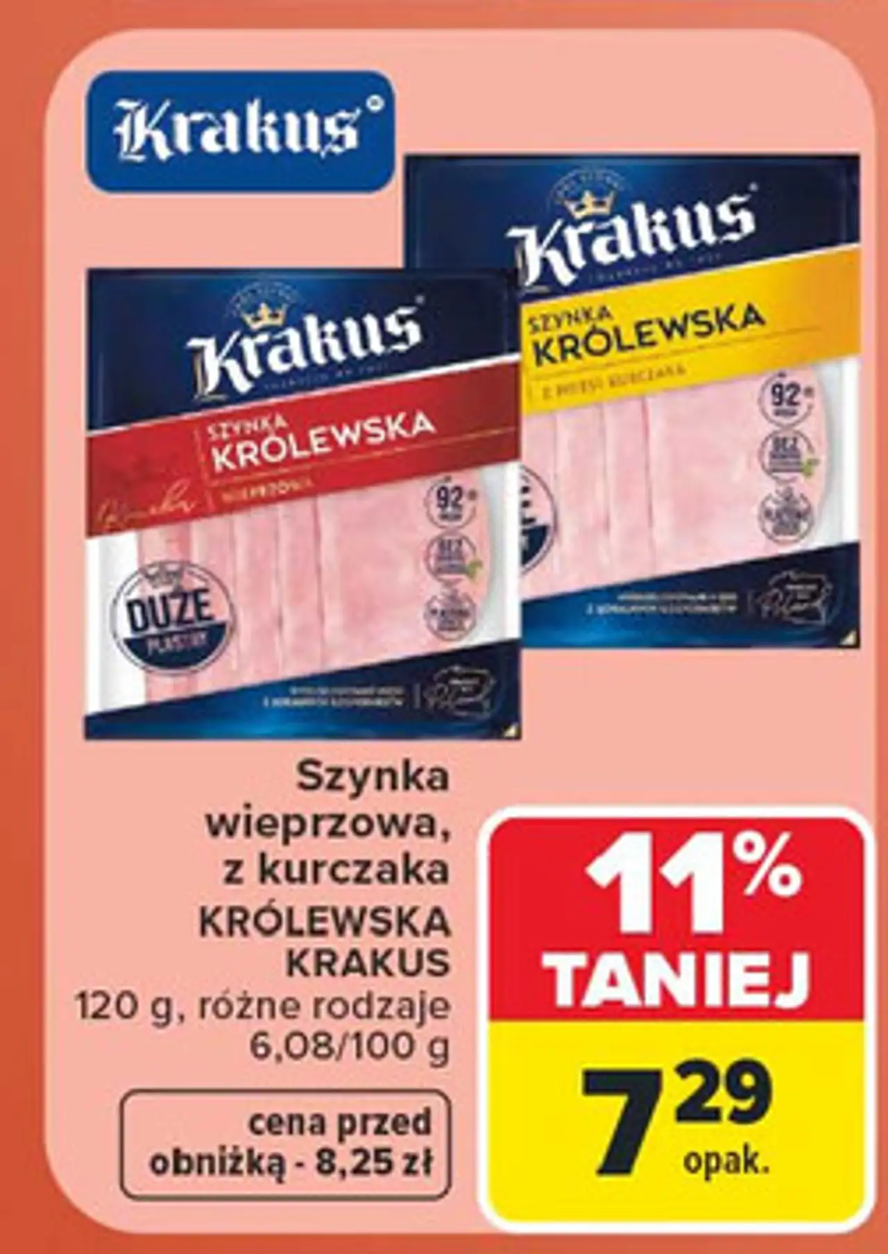 Szynka królewska z fileta kurczaka Krakus Animex