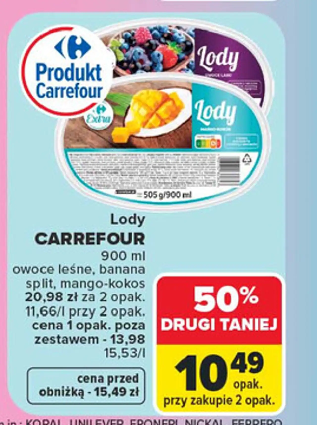 Lody owoce lasu Carrefour Extra