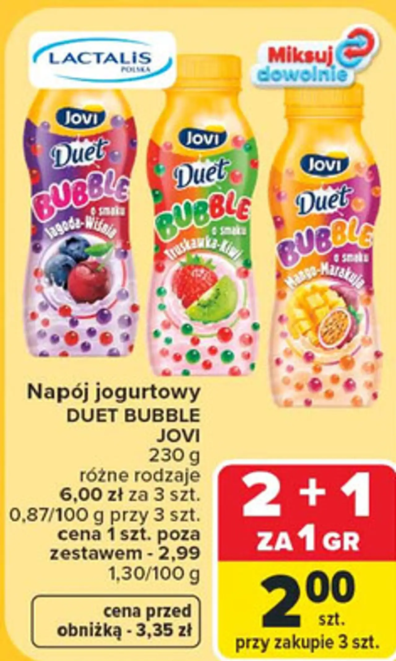 Napój jogurtowy DUET BUBBLE JOVI
