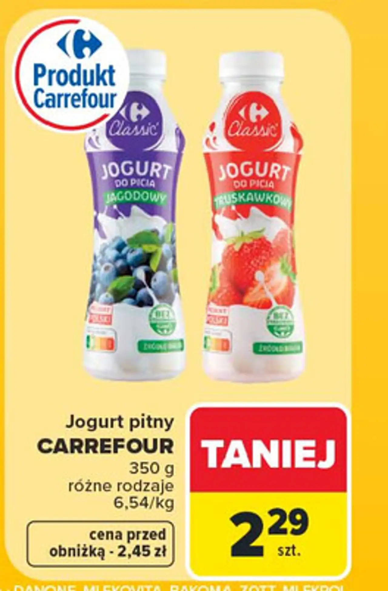 Jogurt do picia jagodowy Carrefour Classic