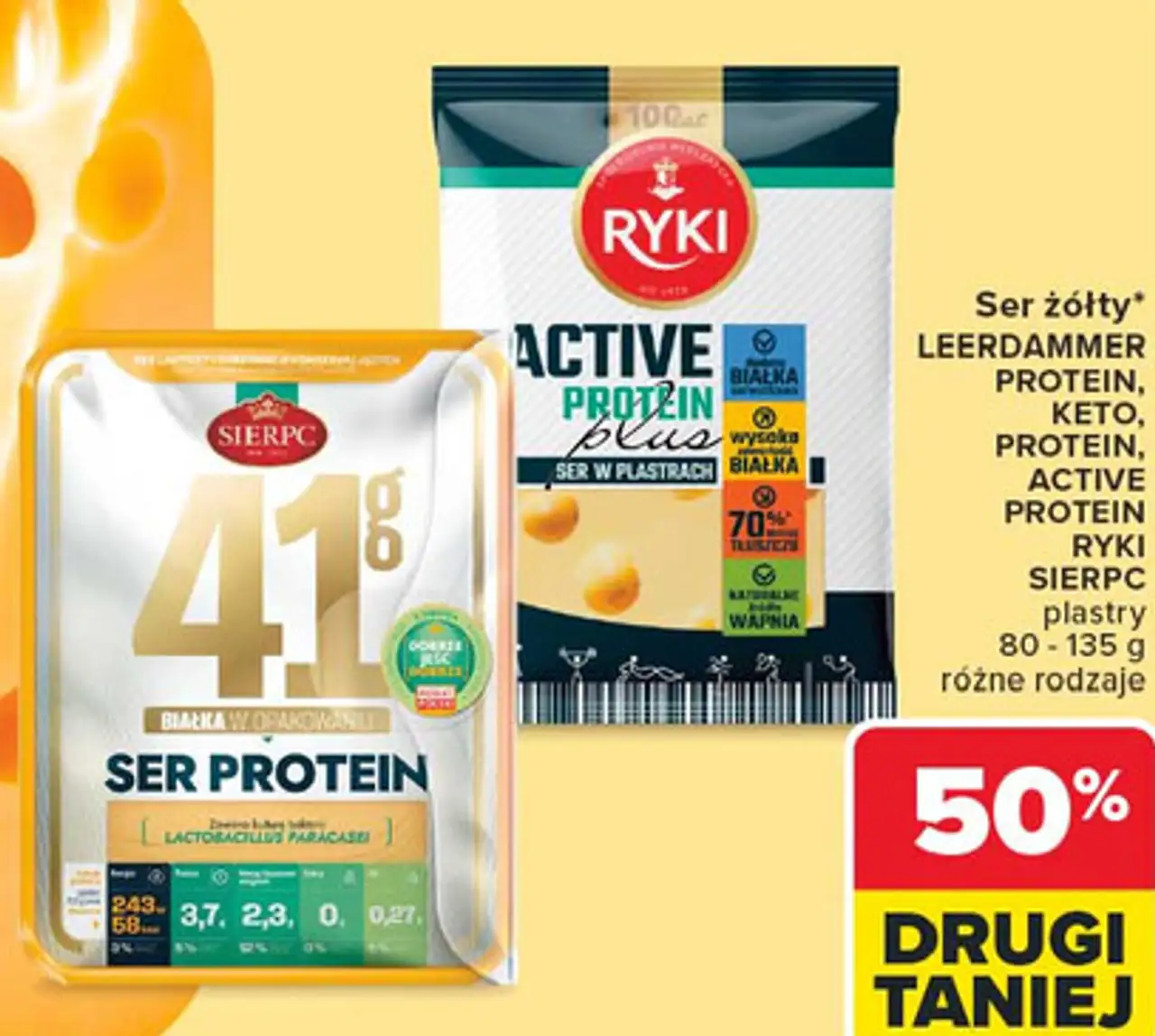 Ser żółty Leerdammer Protein, Keto, Active Protein Ryki, Sierpc