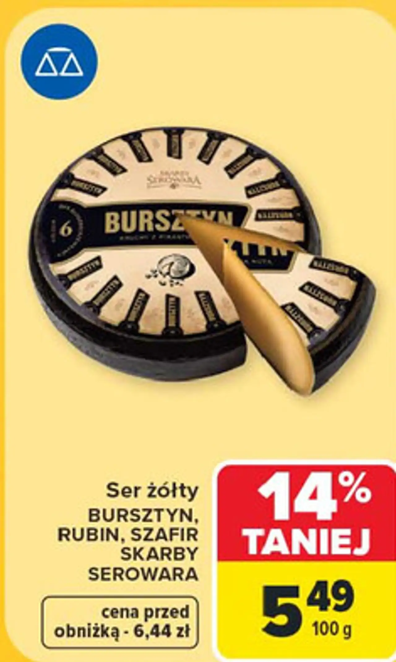 Ser żółty Bursztyn, Rubin, Szafir Skarby Serowara