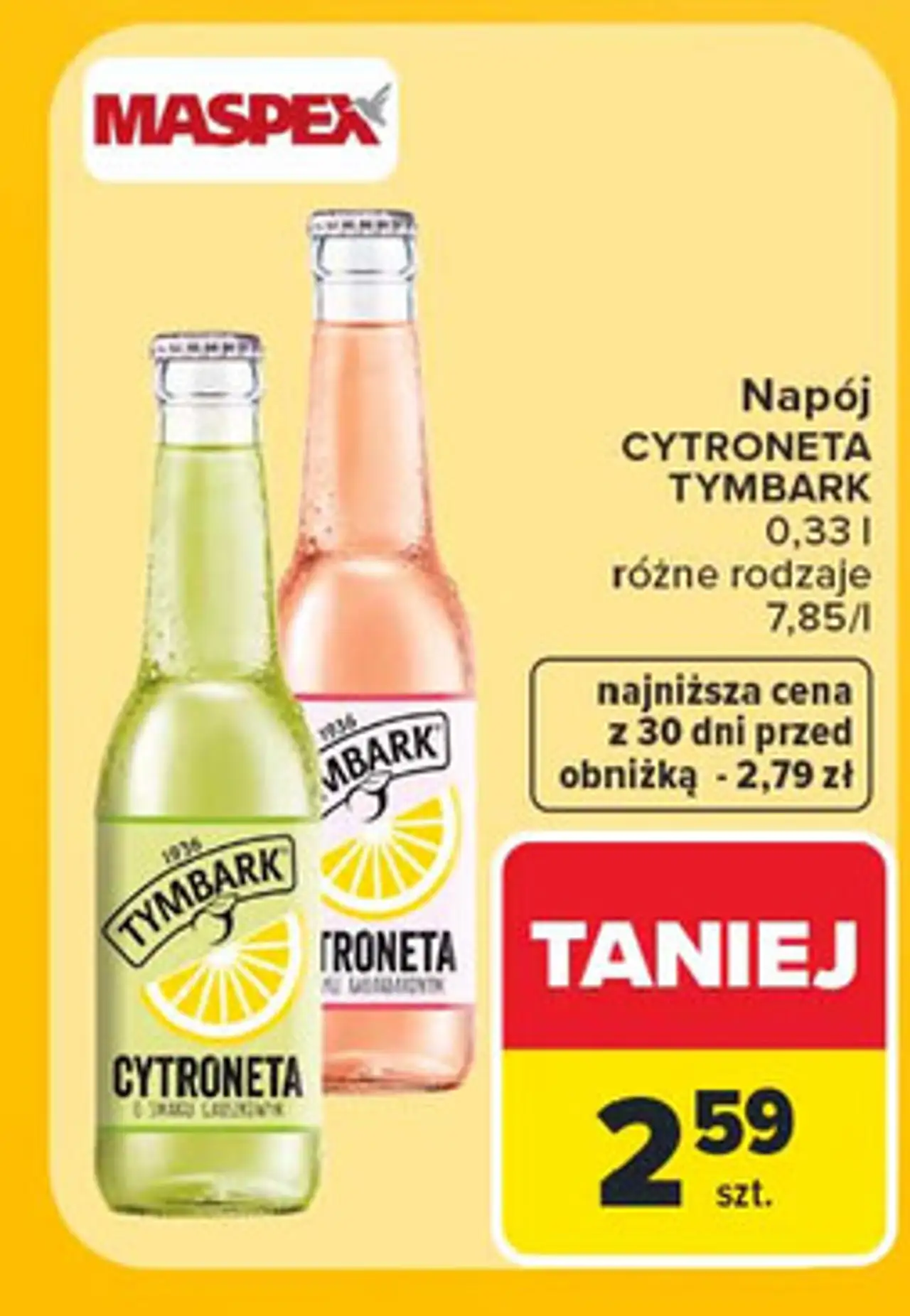Napój o smaku rabarbarowym Tymbark Cytroneta