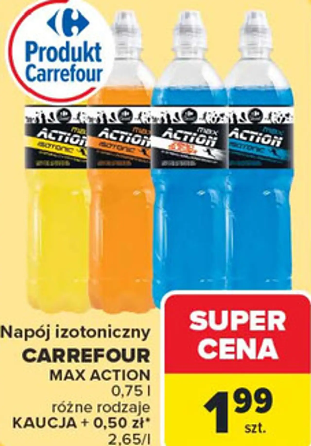 Napój izotoniczny CARREFOUR MAX ACTION