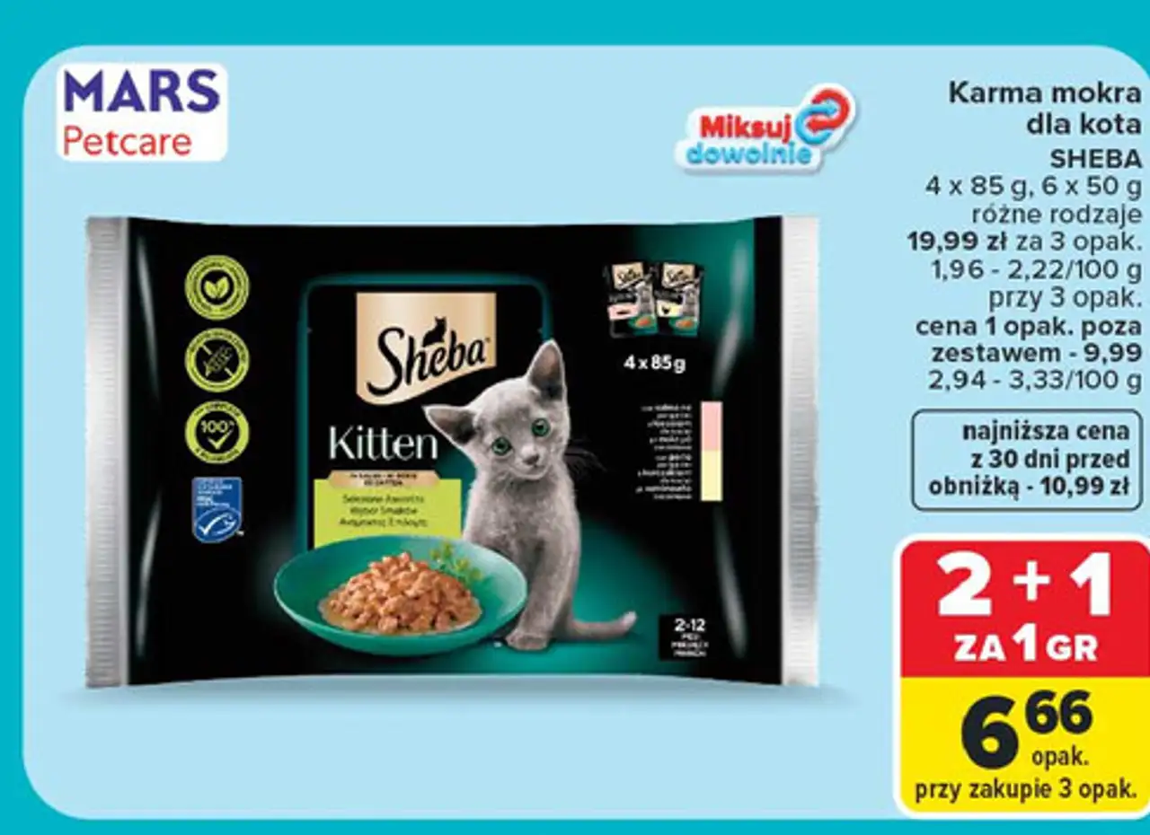 Karma dla kota wybór smaków w sosie Sheba Kitten