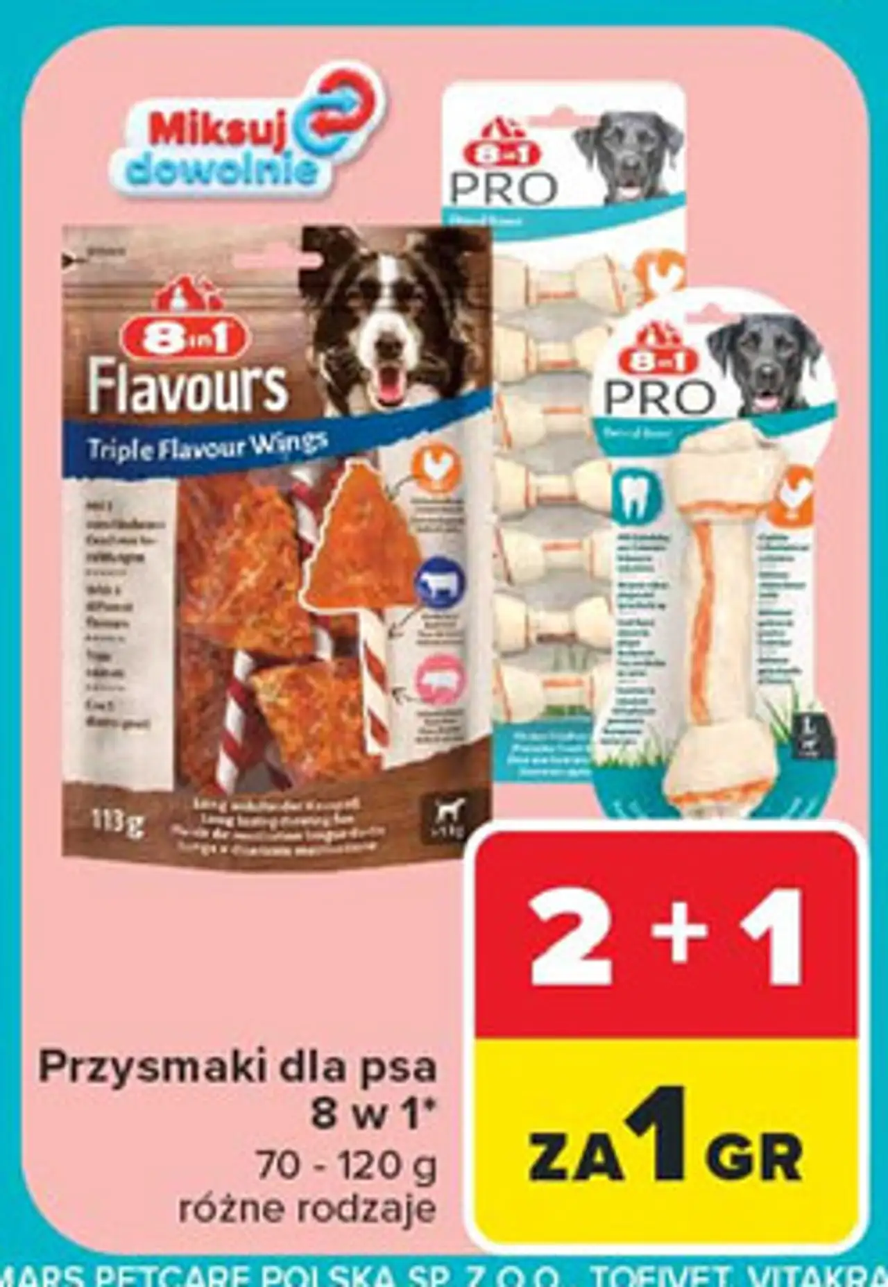 Mieszanka paszowa uzupełniająca dla psów delights pro dental chicken l 8In1