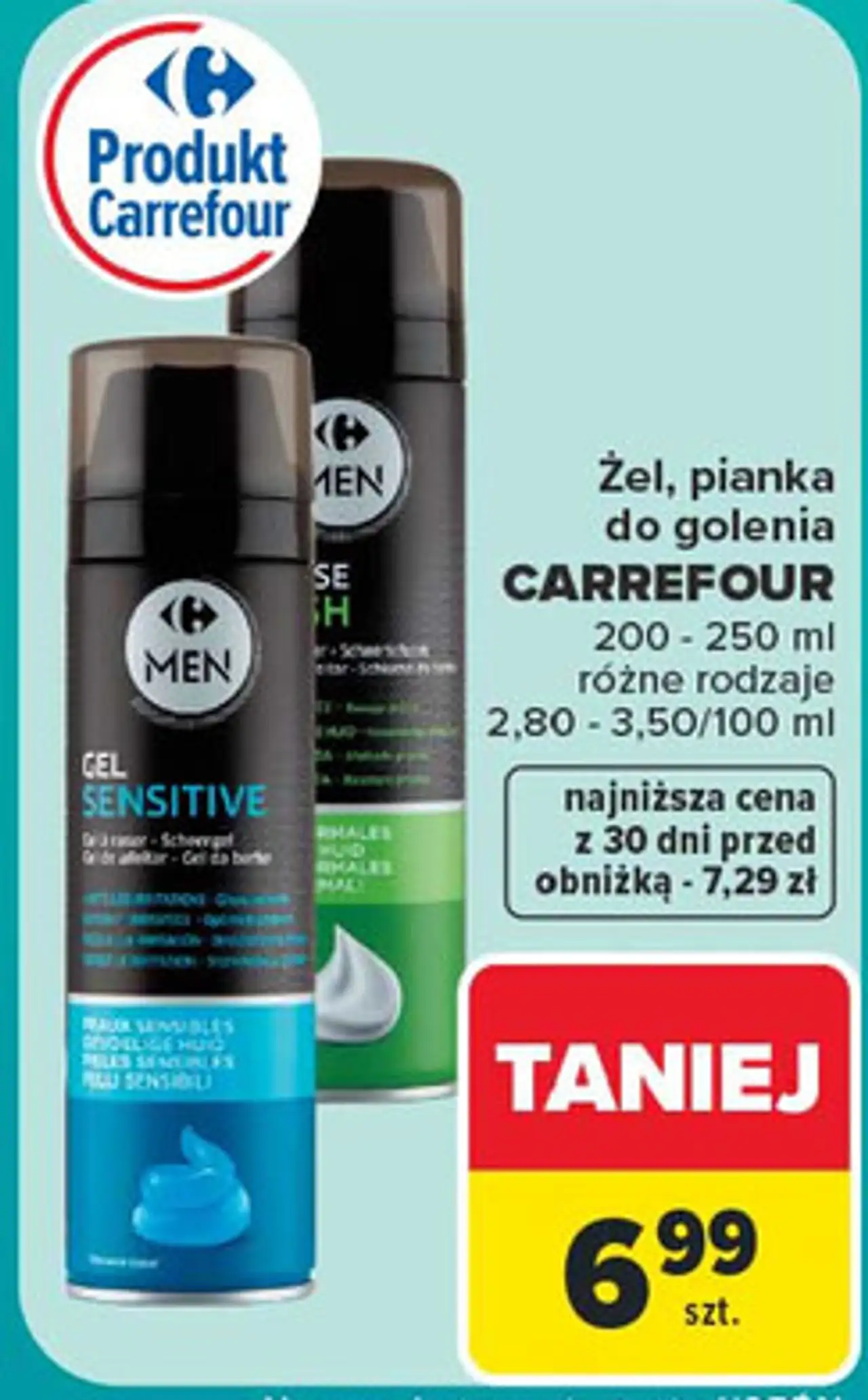Carrefour Żel, pianka do golenia