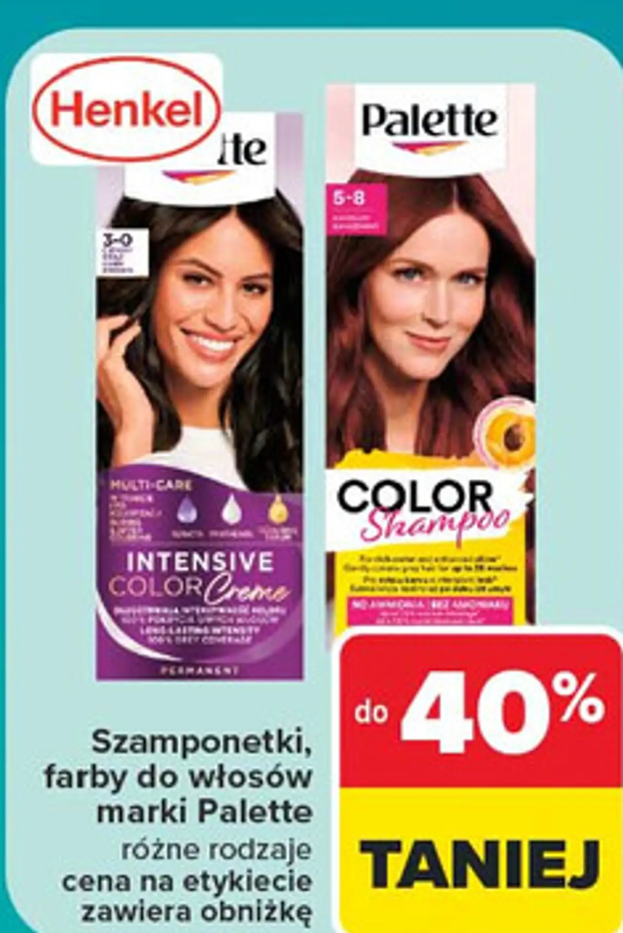 Szamponetki, farby do włosów marki Palette