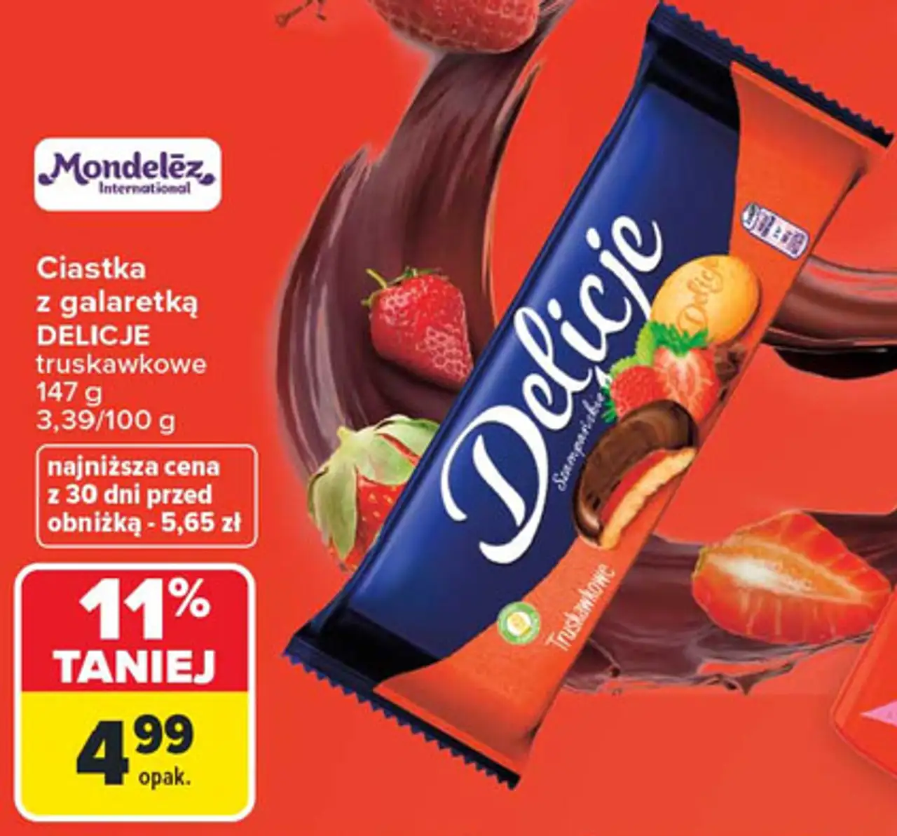 Ciastka z galaretką truskawkową Delicje Szampańskie