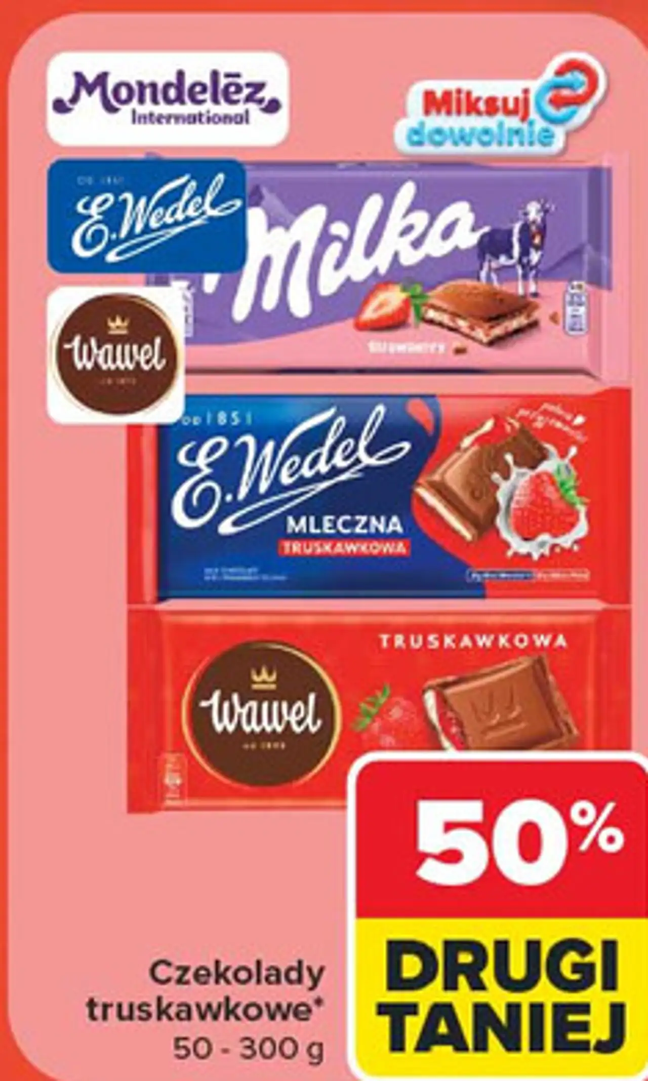 Czekolady truskawkowe E.Wedel / Milka / Wawel