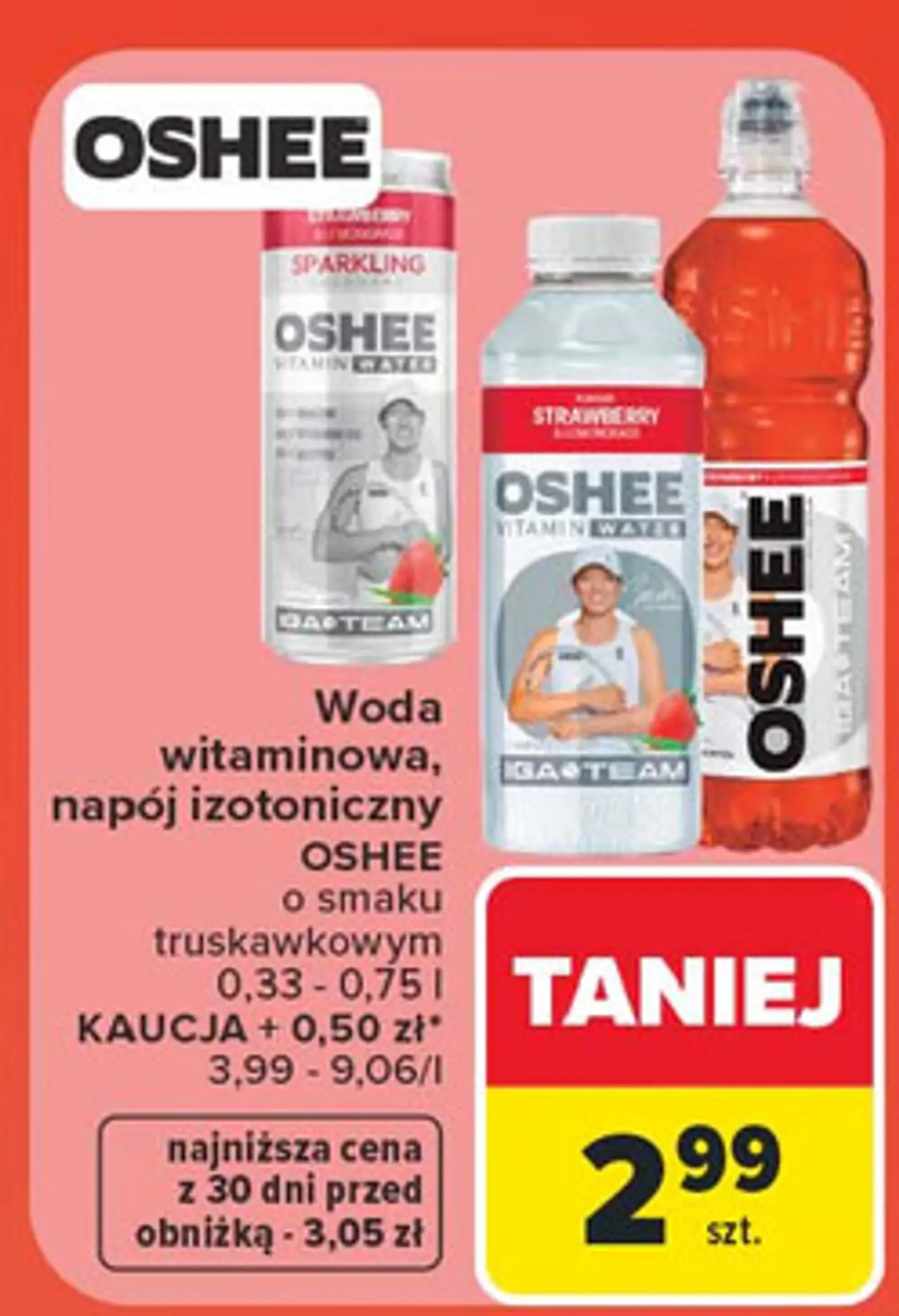 Napój truskawka-trawa cytrynowa Oshee Vitamin Water