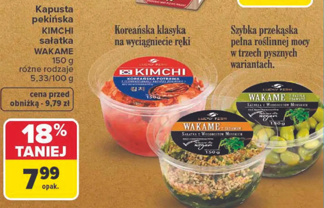 Lucky Fish Kapusta pekińska KIMCHI sałatka WAKAME
