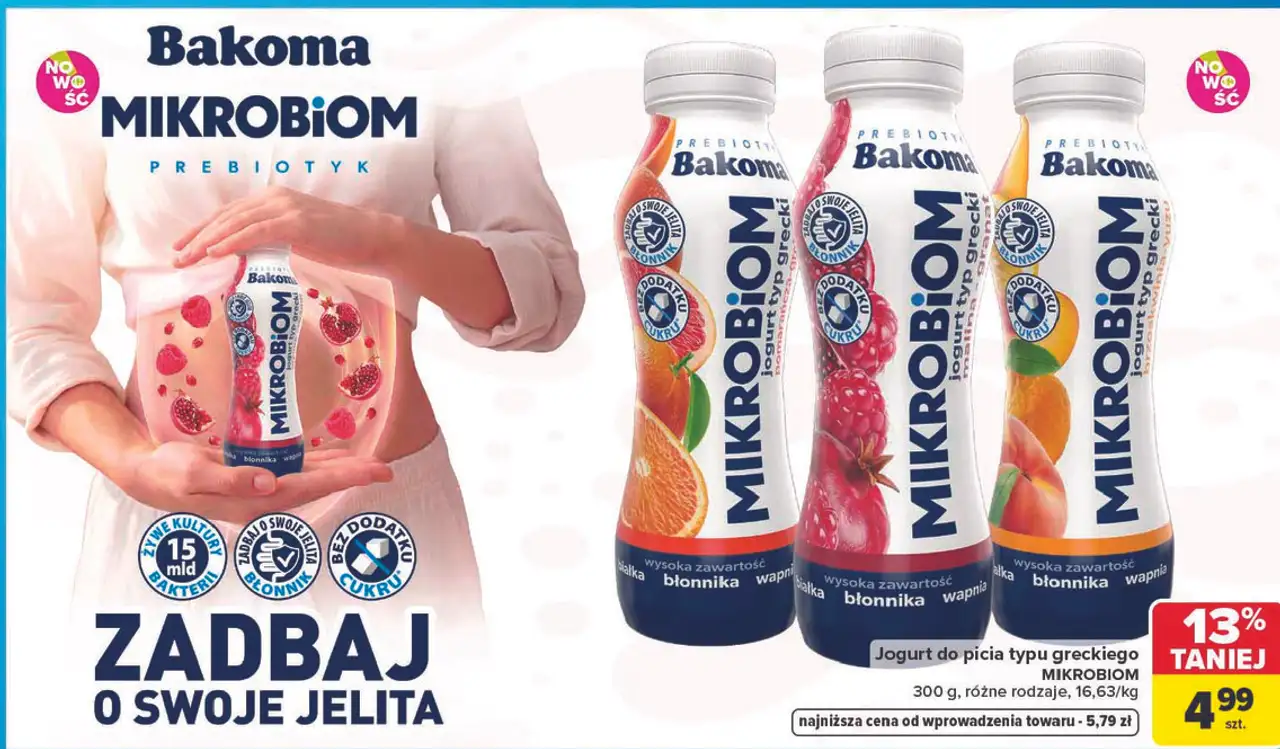 Bakoma Mikrobiom Jogurt do picia typu greckiego