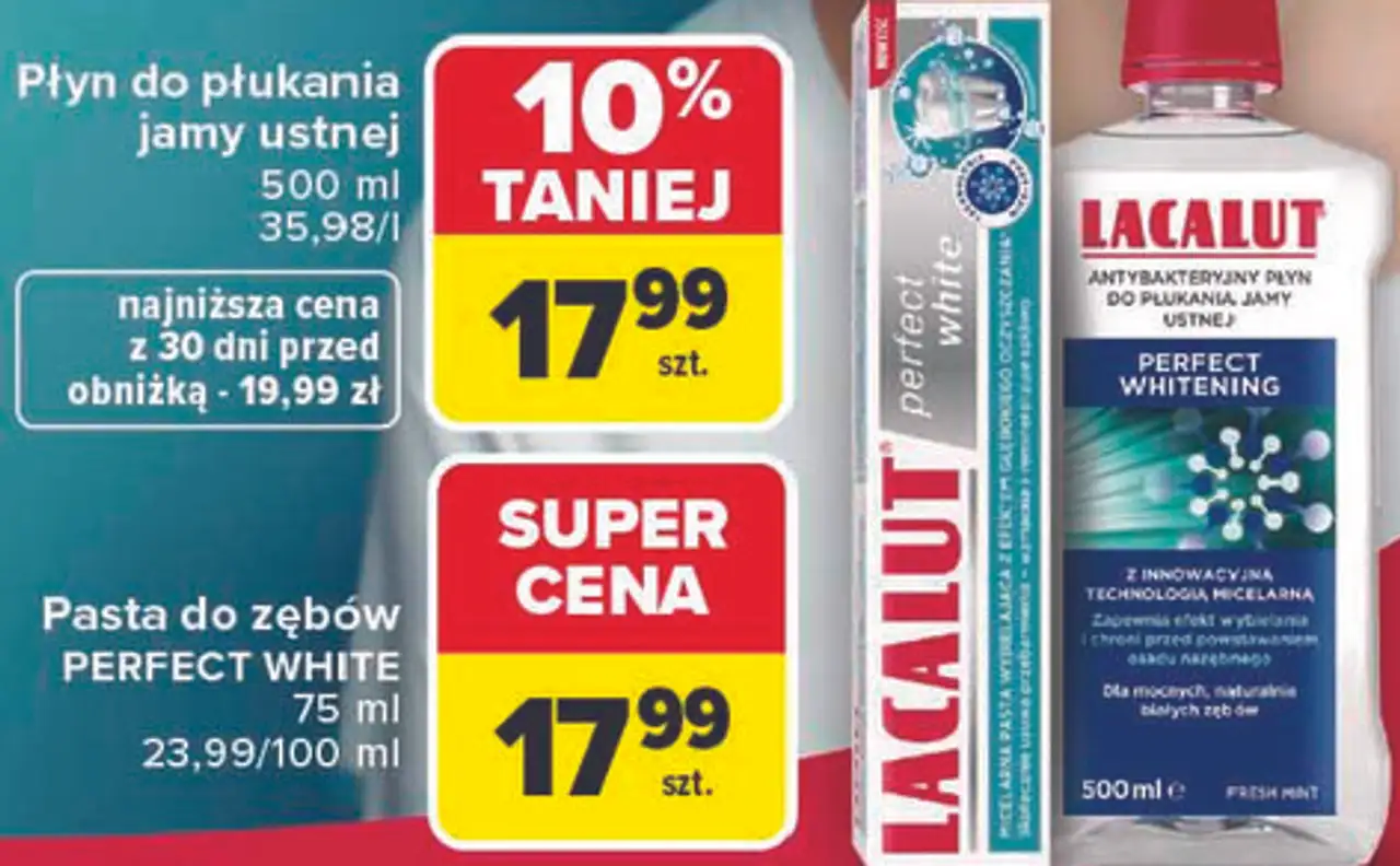 Lacalut perfect white Płyn do płukania jamy ustnej
