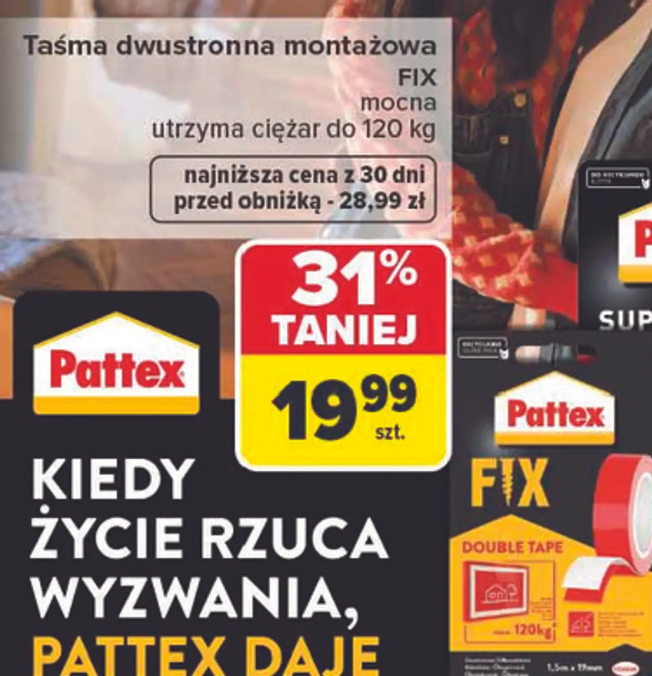 Pattex Taśma dwustronna montażowa FIX mocna