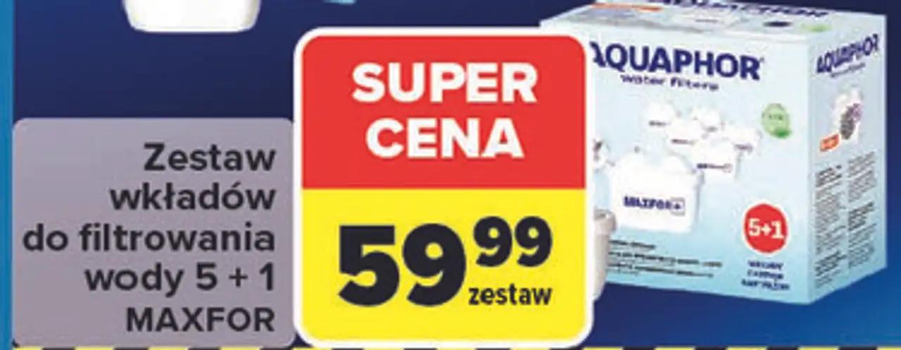 Zestaw wkładów do filtrowania wody 5+1 Aquaphor MAXFOR