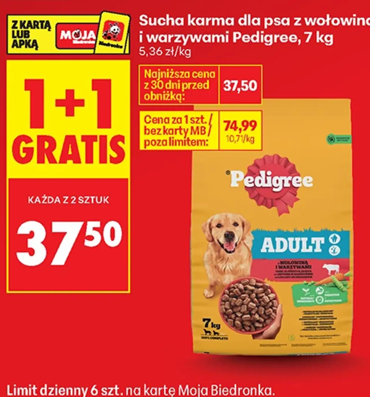 Sucha karma dla psa z wołowiną i warzywami Pedigree