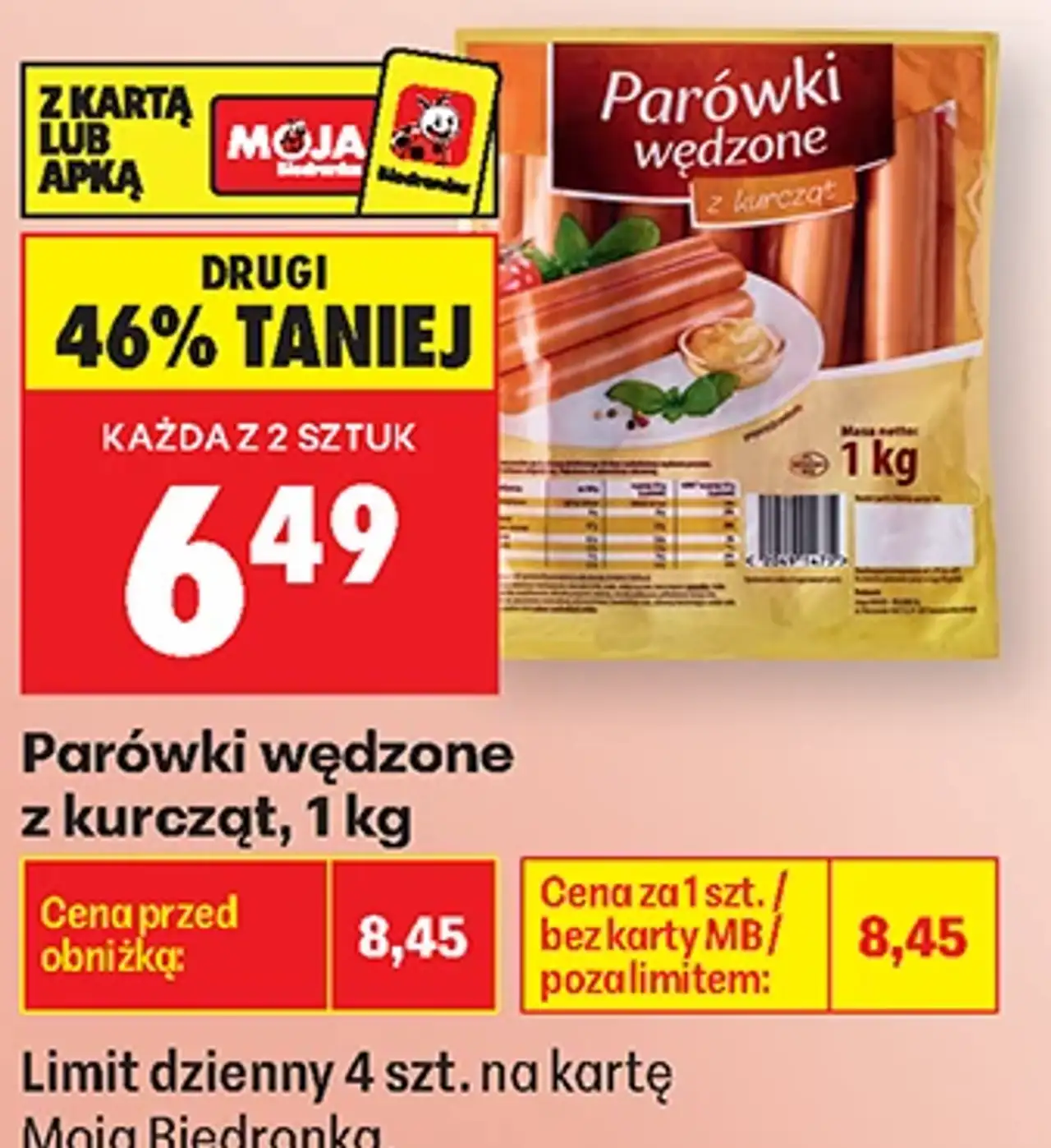 Parówki wędzone z kurcząt, 1 kg