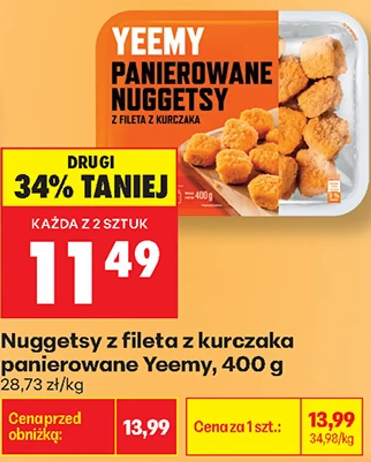 Nuggetsy z fileta z kurczaka panierowane Yeemy