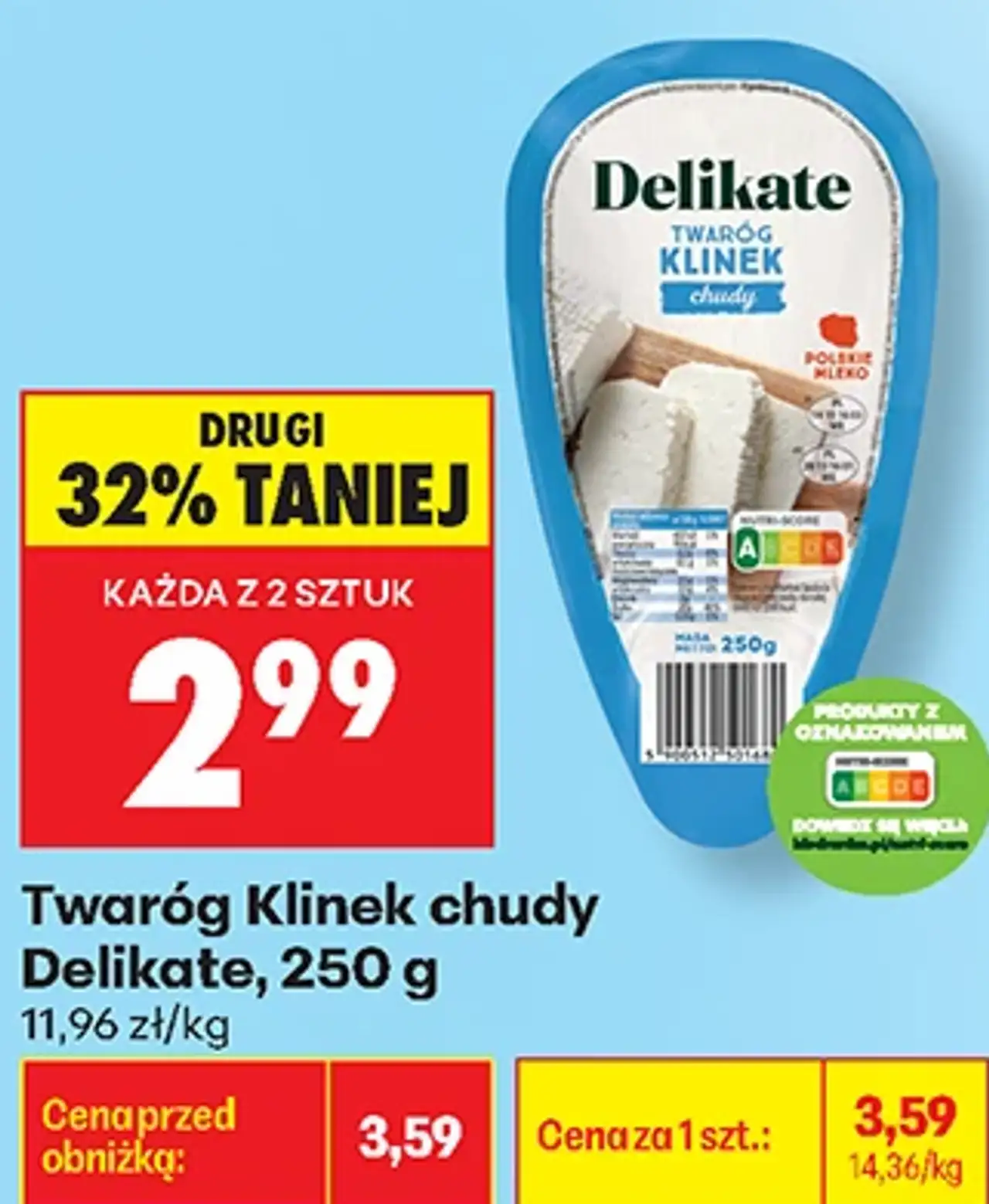 Twaróg Klinek chudy Delikate, 250 g