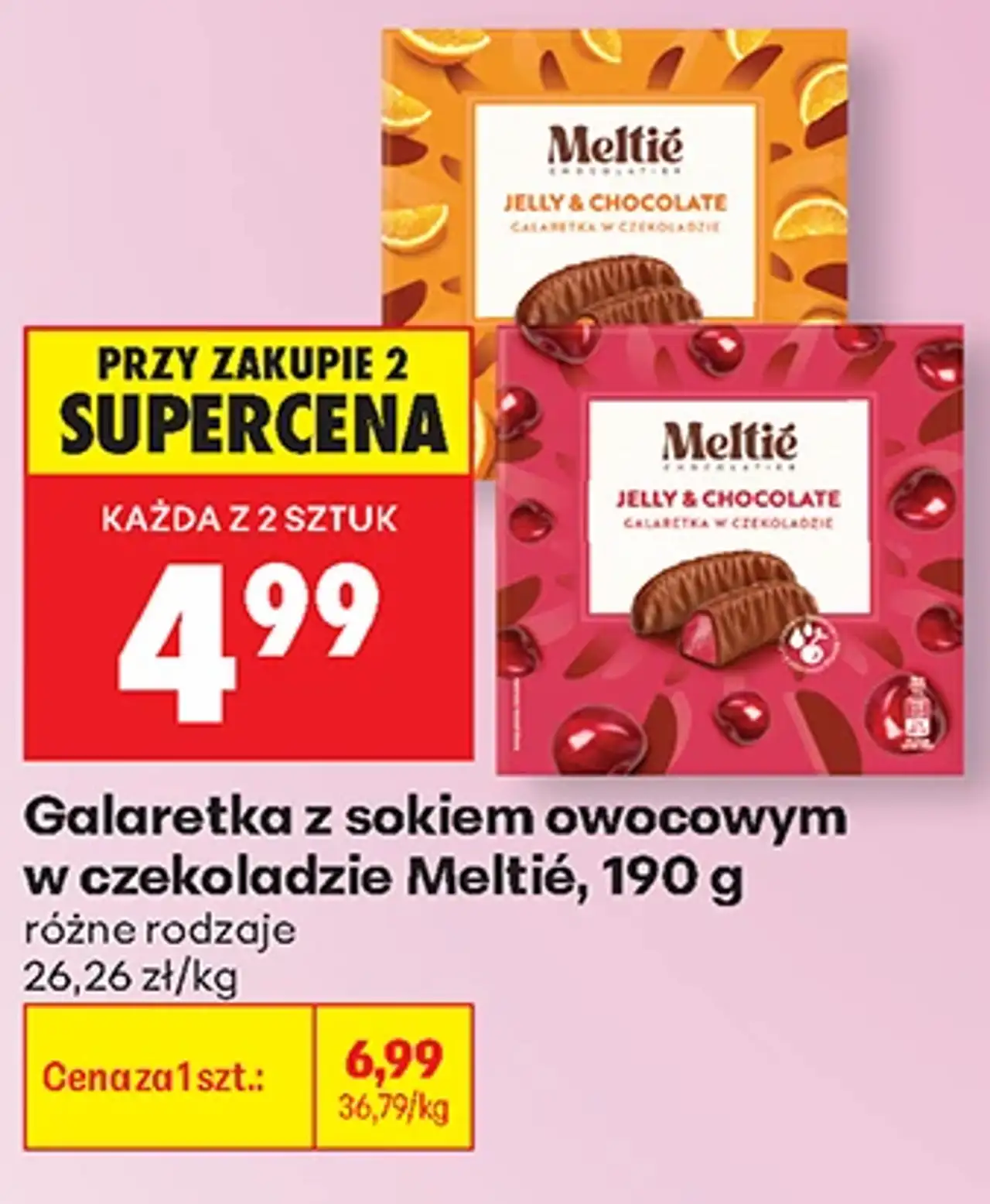 Galaretka z sokiem owocowym w czekoladzie Meltié
