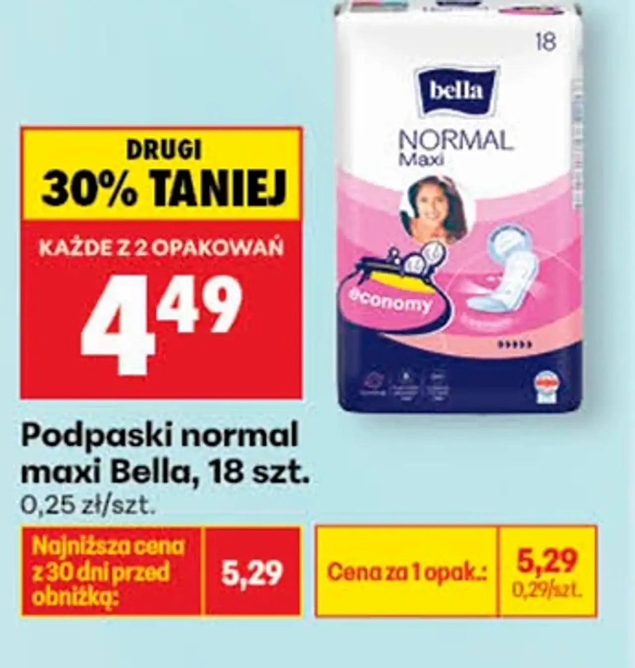 Podpaski normal maxi Bella, 18 szt.