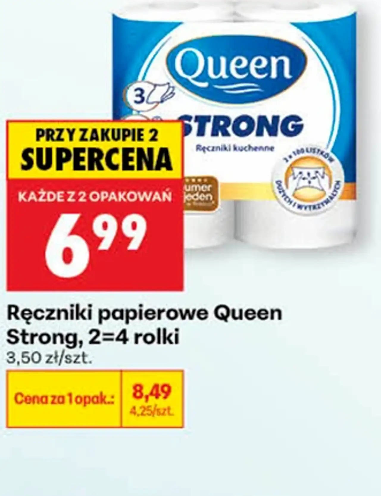 Ręczniki papierowe Queen Strong, 2=4 rolki