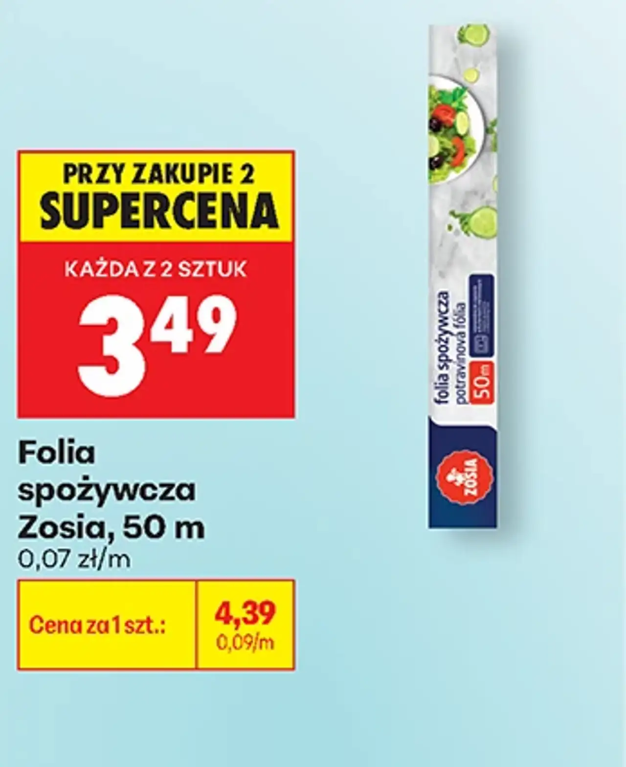 Folia spożywcza Zosia, 50 m