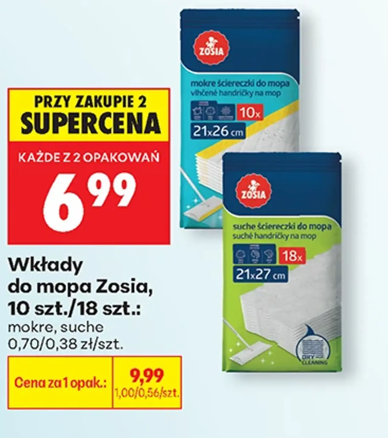 Wkłady do mopa Zosia, 10 szt./18 szt.