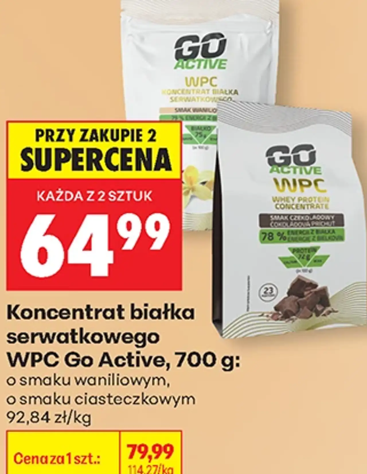 Koncentrat białka serwatkowego WPC Go Active, 700 g
