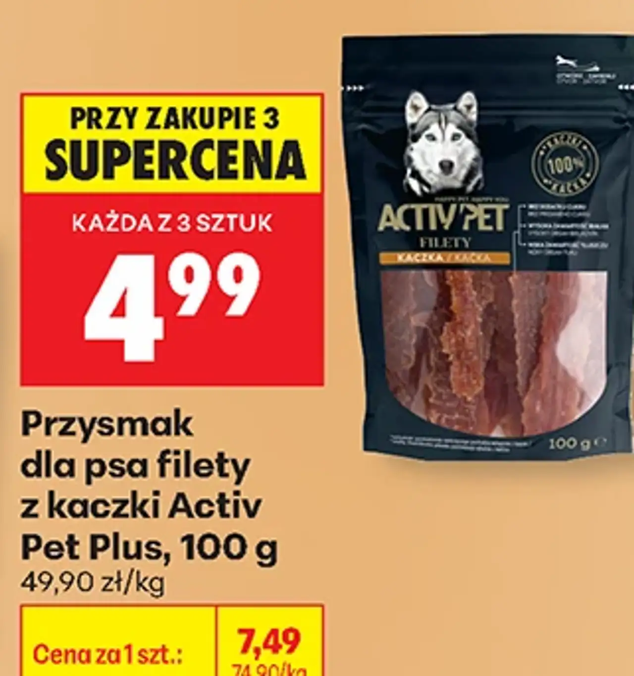Przysmak dla psa filety z kaczki Activ Pet Plus, 100 g