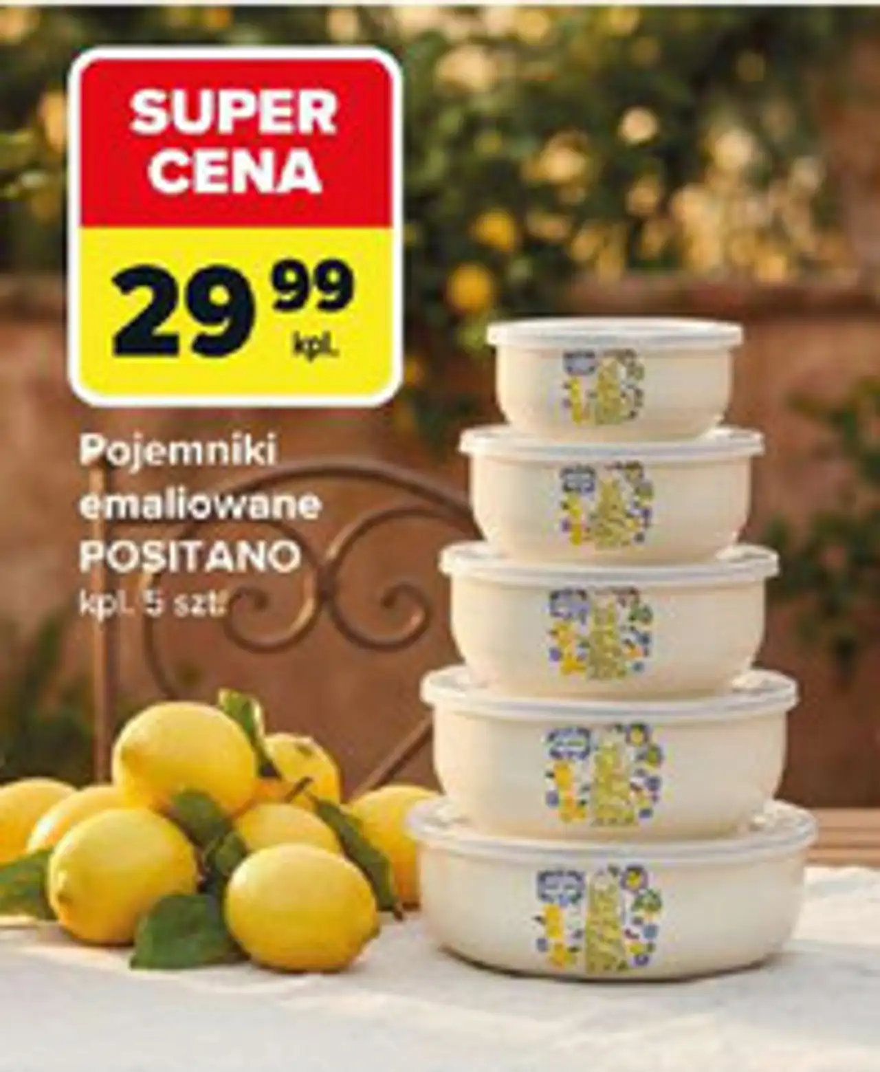 Pojemniki emaliowane positano 10 cm + 12 14 16 18 Florina (Florentyna)
