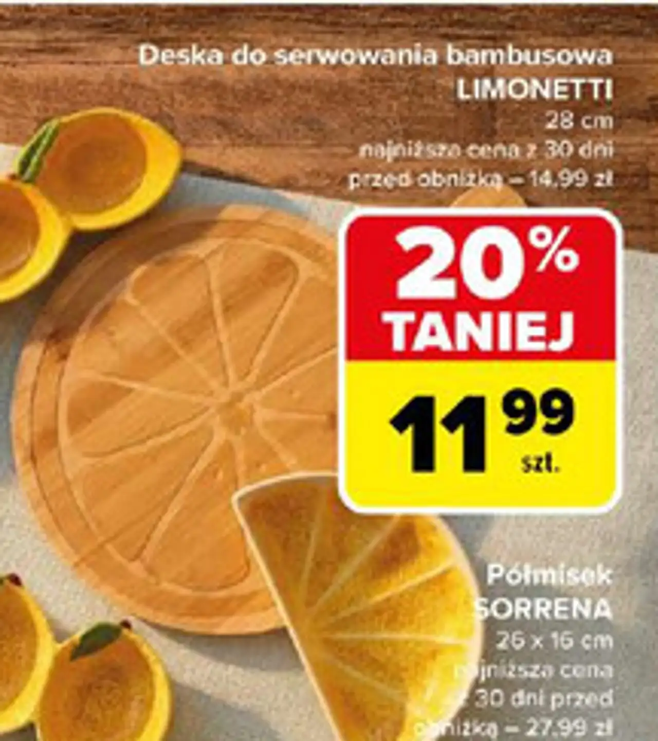 Deska do serwowania bambusowa LIMONETTI
