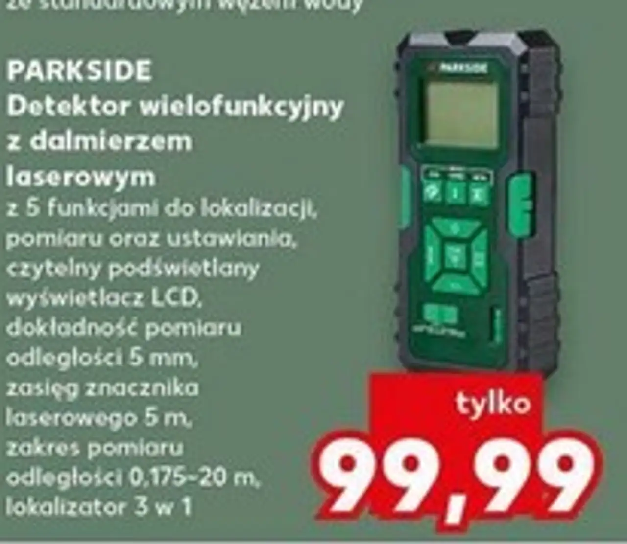 PARKSIDE Detektor wielofunkcyjny z dalmierzem laserowym