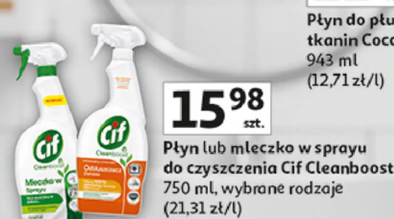 Płyn lub mleczko w sprayu do czyszczenia Cif Cleanboost