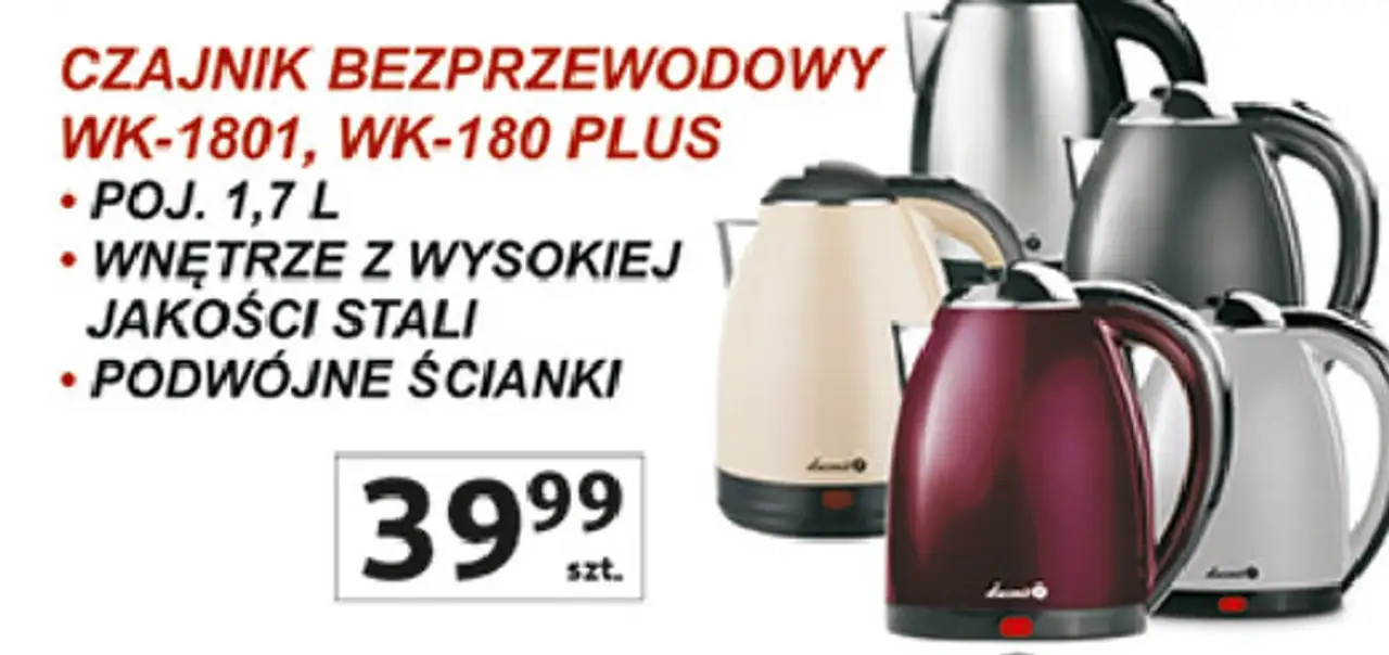 CZAJNIK BEZPRZEWODOWY WK-1801, WK-180 PLUS
