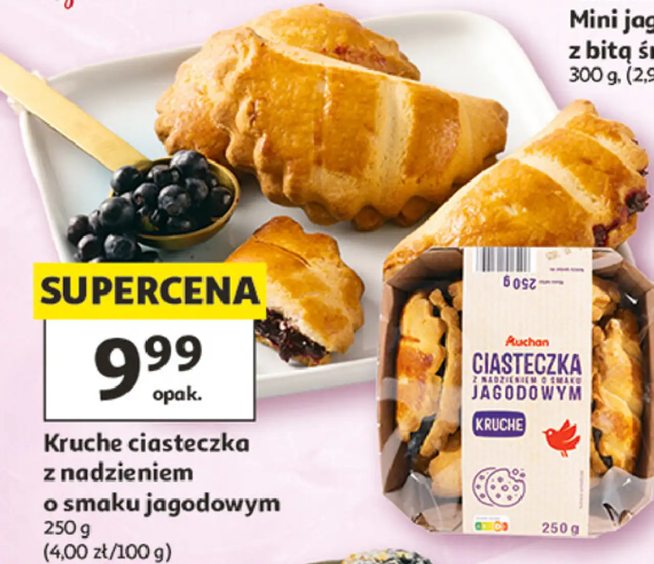 Kruche ciasteczka z nadzieniem o smaku jagodowym