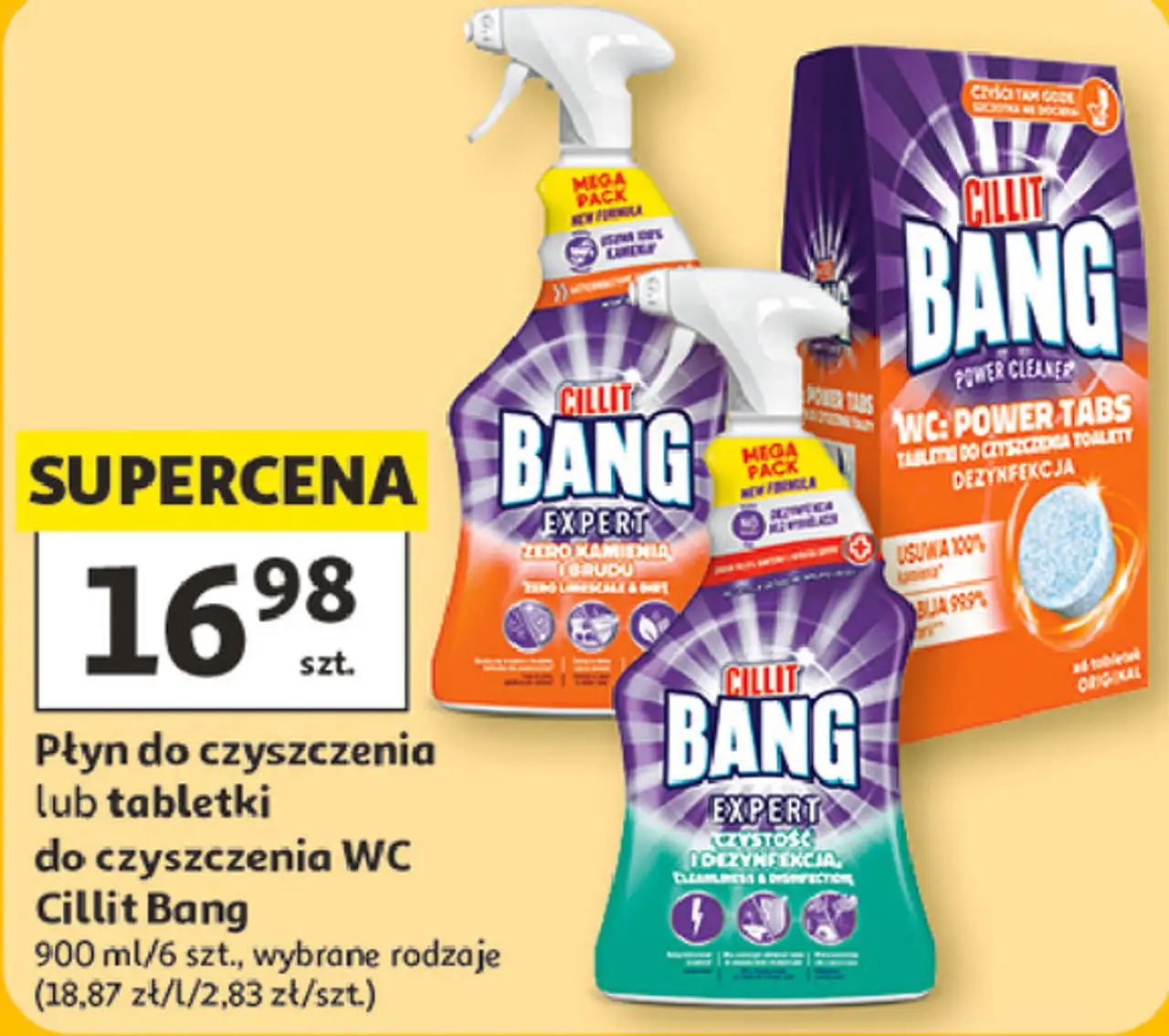 Płyn do czyszczenia lub tabletki do czyszczenia WC Cillit Bang