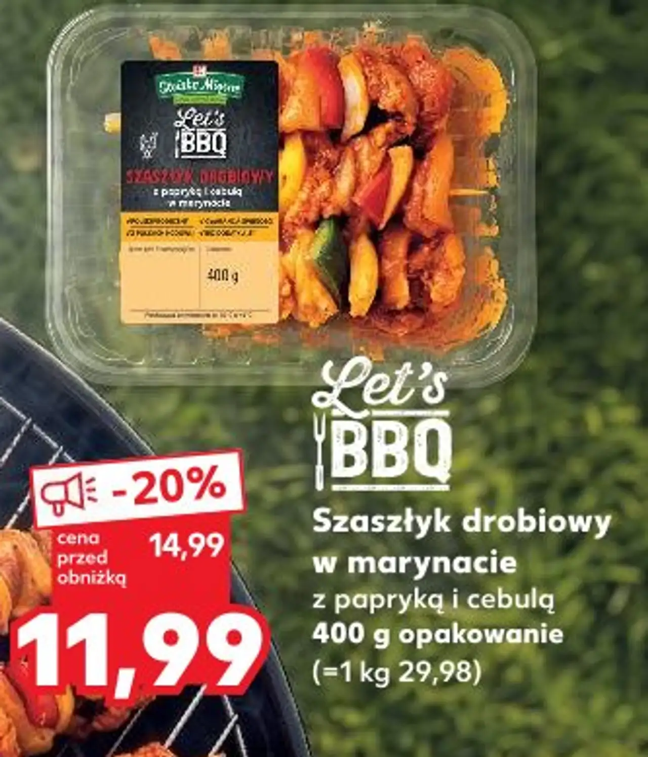 Let's BBQ Szaszłyk drobiowy w marynacie z papryką i cebulą