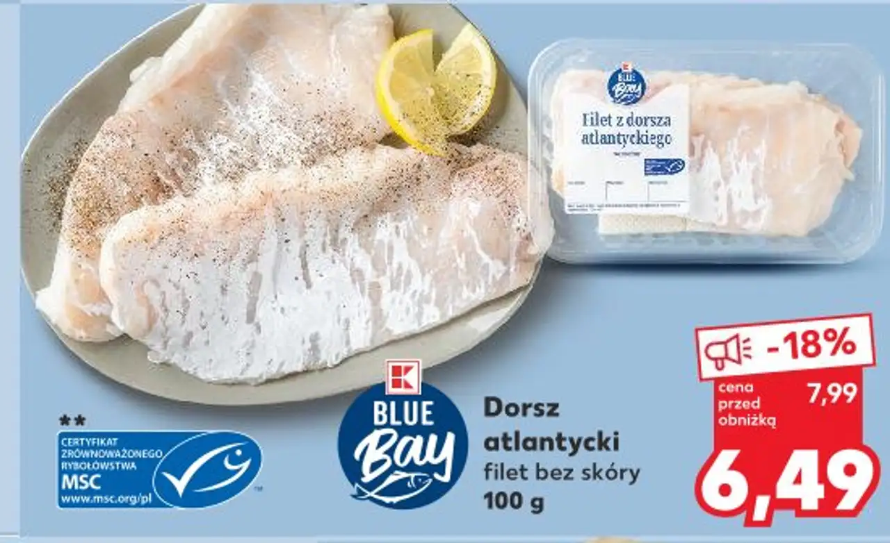 BLUE BAY Dorsz atlantycki filet bez skóry