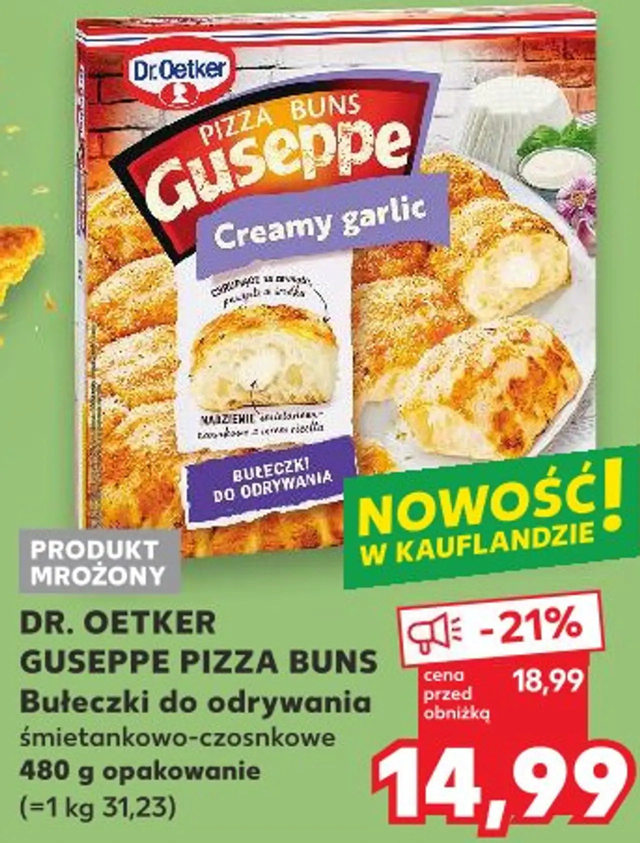 DR. OETKER GUSEPPE PIZZA BUNS Bułeczki do odrywania śmietankowo-czosnkowe