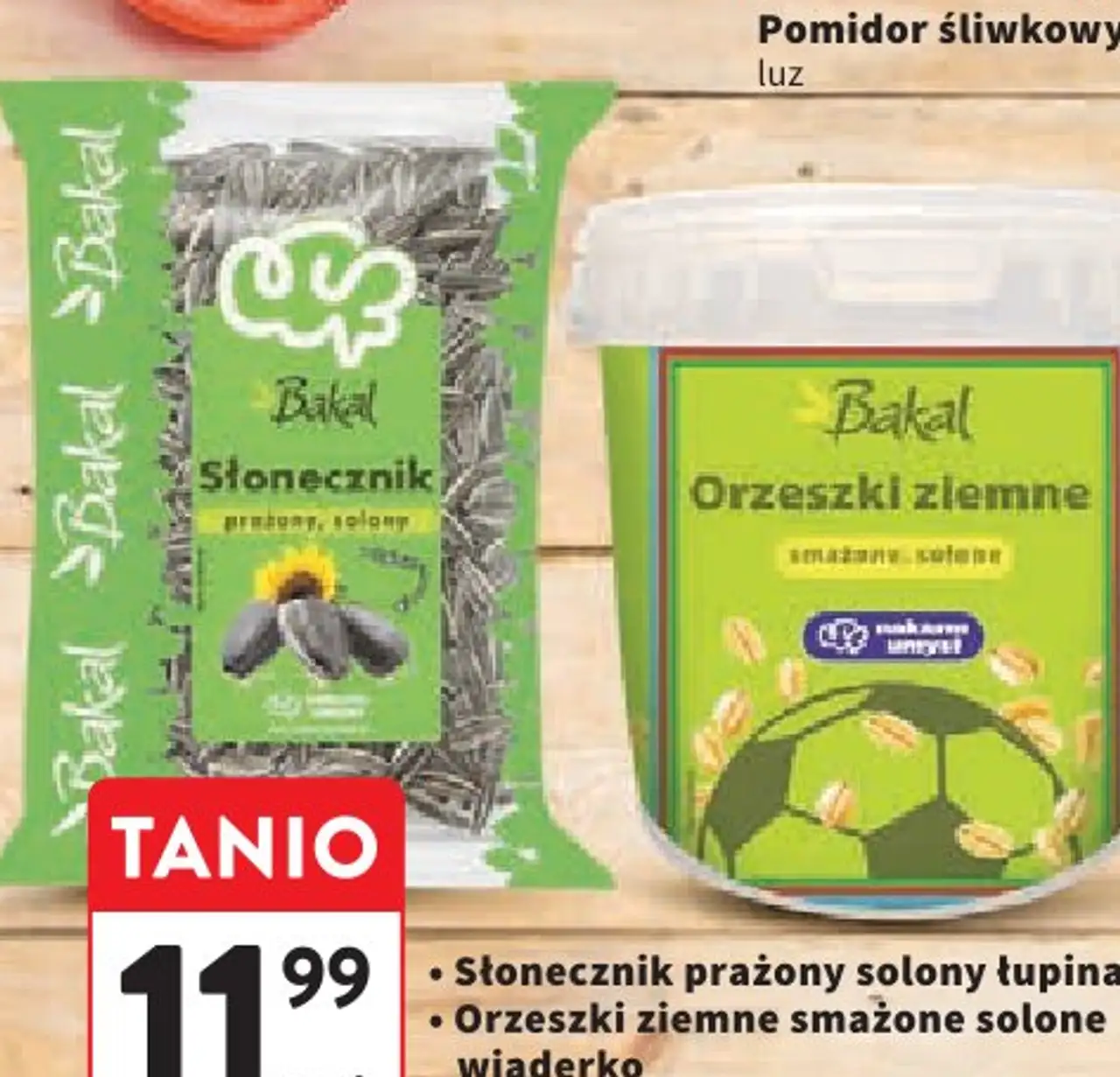 Bakal Słonecznik prażony solony łupina / Orzeszki ziemne smażone solone wiaderko