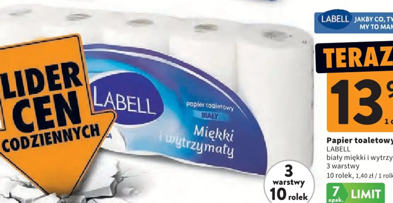 Papier toaletowy Labell biały miękki i wytrzymały 3 warstwy