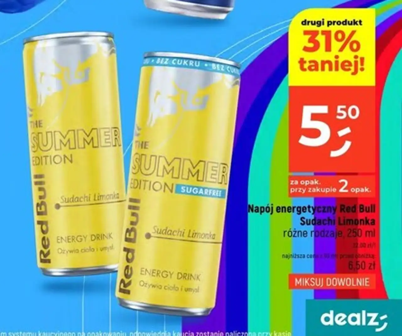 Napój energetyczny sudachi limonka zero Red Bull The Summer Edition