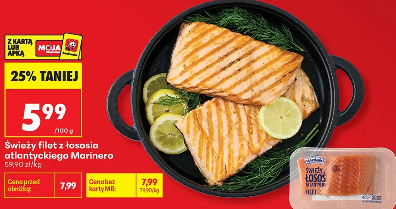 Świeży filet z łososia atlantyckiego Marinero