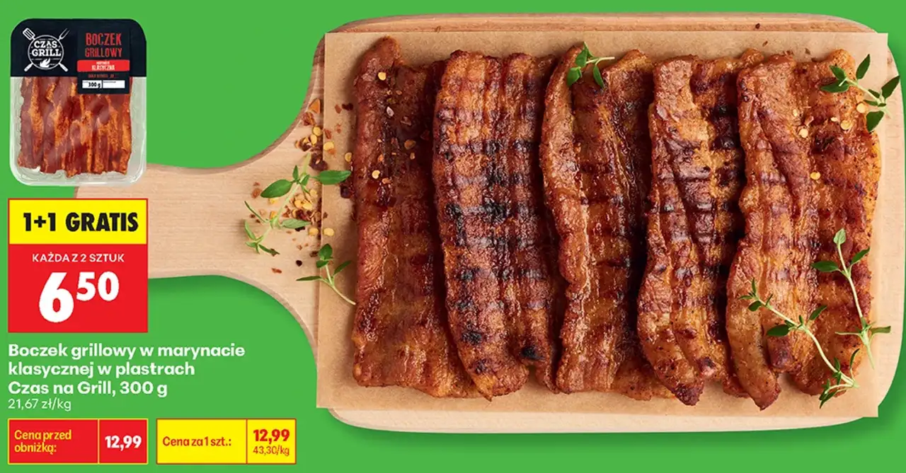 Boczek grillowy w marynacie klasycznej w plastrach Czas na Grill