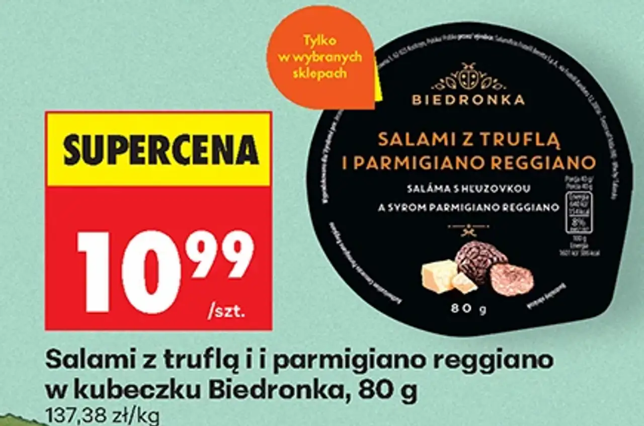 Salami z truflą i i parmigiano reggiano w kubeczku Biedronka, 80 g